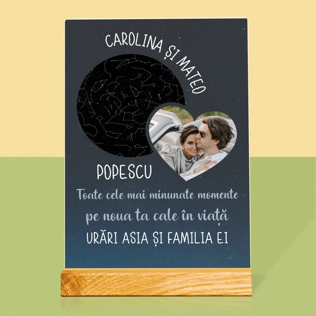 Harta Stelelor: Noua Cale A Vieții Nunta - Imprimare Pe Sticlă Acrilică (Verticală)