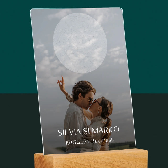 Harta Stelelor: Nunta - Imprimare Pe Sticlă Acrilică (Verticală)