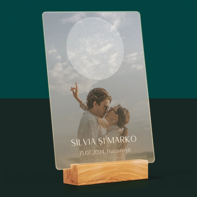 Harta Stelelor: Nunta - Imprimare Pe Sticlă Acrilică (Verticală)