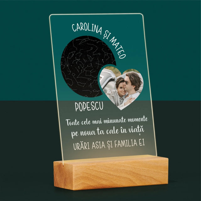 Harta Stelelor: Noua Cale A Vieții Nunta - Imprimare Pe Sticlă Acrilică (Verticală)