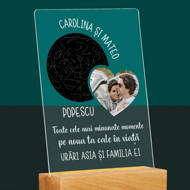 Harta Stelelor: Noua Cale A Vieții Nunta - Imprimare Pe Sticlă Acrilică (Verticală)
