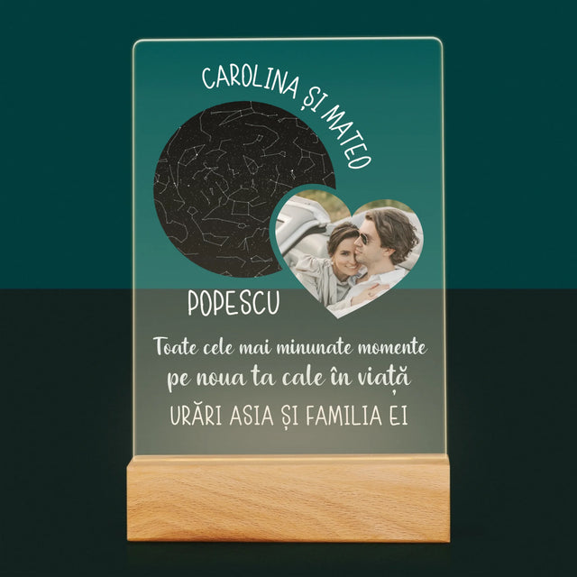 Harta Stelelor: Noua Cale A Vieții Nunta - Imprimare Pe Sticlă Acrilică (Verticală)