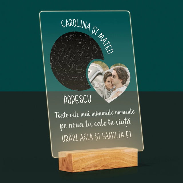 Harta Stelelor: Noua Cale A Vieții Nunta - Imprimare Pe Sticlă Acrilică (Verticală)