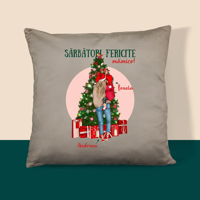 Creator De Personaj: Sărbători Fericite Mămico - Pernă (Cu Fotografie)