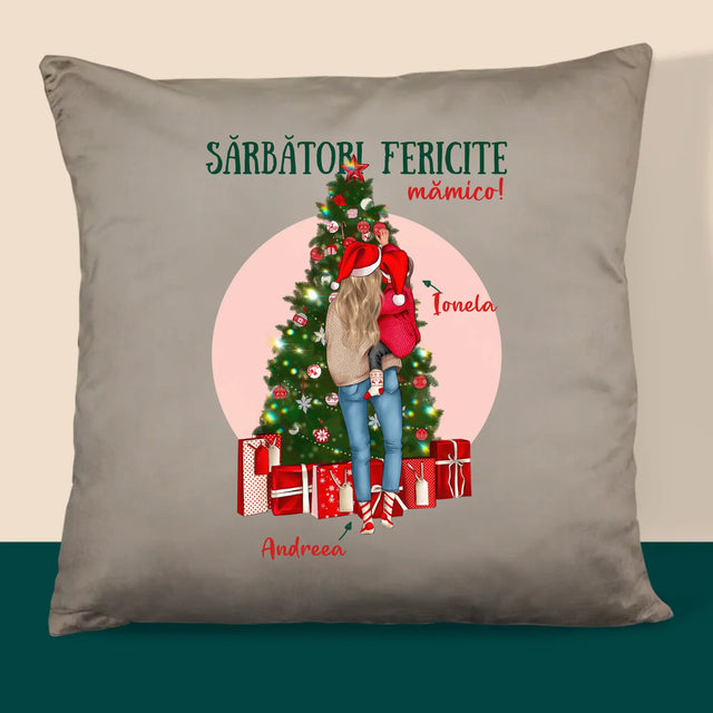 Creator De Personaj: Sărbători Fericite Mămico - Pernă (Cu Fotografie)