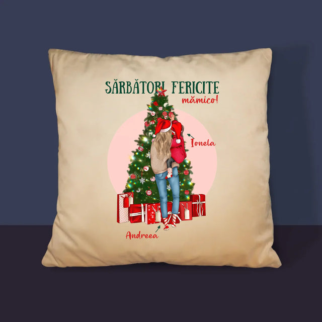 Creator De Personaj: Sărbători Fericite Mămico - Pernă (Cu Fotografie)