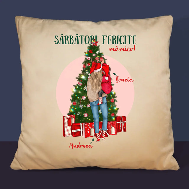 Creator De Personaj: Sărbători Fericite Mămico - Pernă (Cu Fotografie)