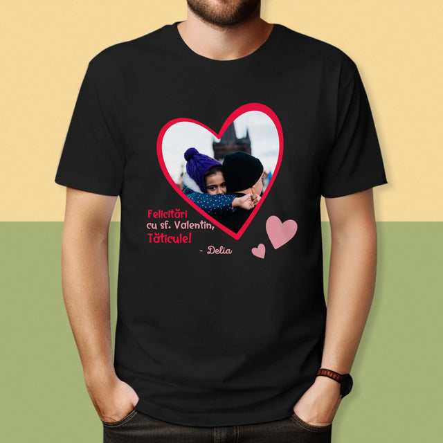 Fotografie Si Semnătură: Sf. Valentin Pentru Tată - Tricou Pentru Bărbați