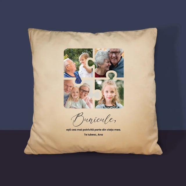 Colaj De Fotografii: Puzzle Fotografii Pentru Bunic - Pernă (Cu Fotografie)