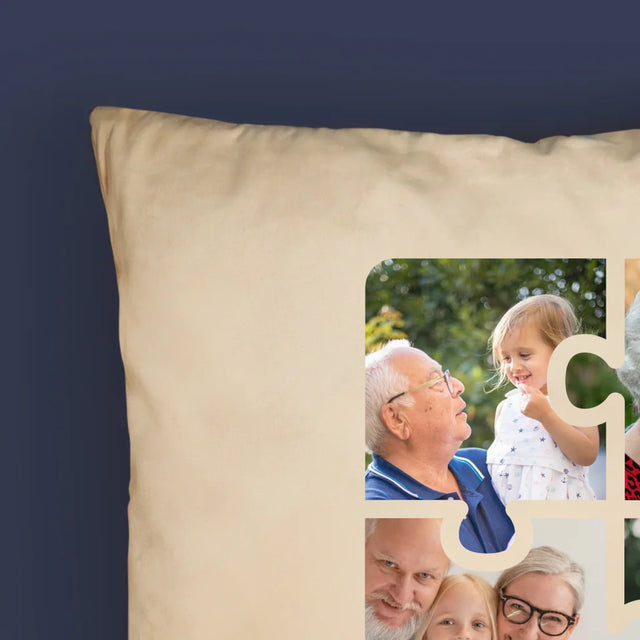 Colaj De Fotografii: Puzzle Fotografii Pentru Bunic - Pernă (Cu Fotografie)