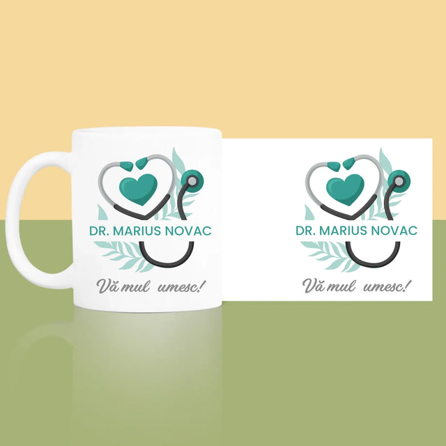 Monogramă: Doctore Vă Mulțumesc - Cană