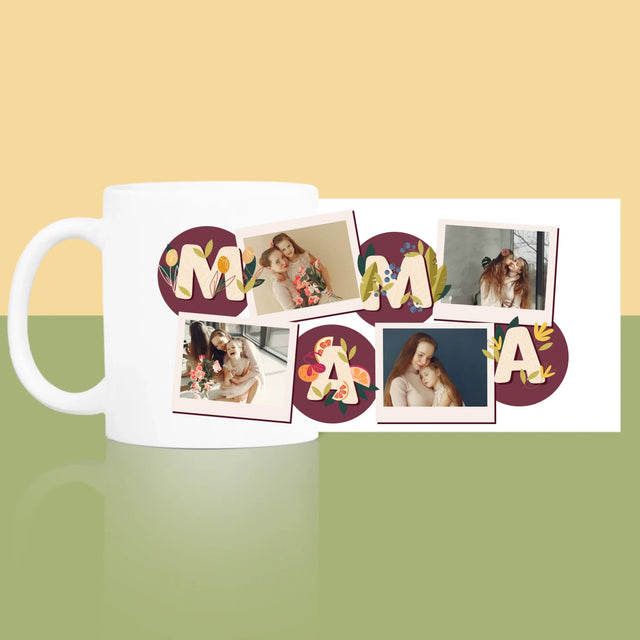 Colaj De Fotografii: Litere Mama - Cană