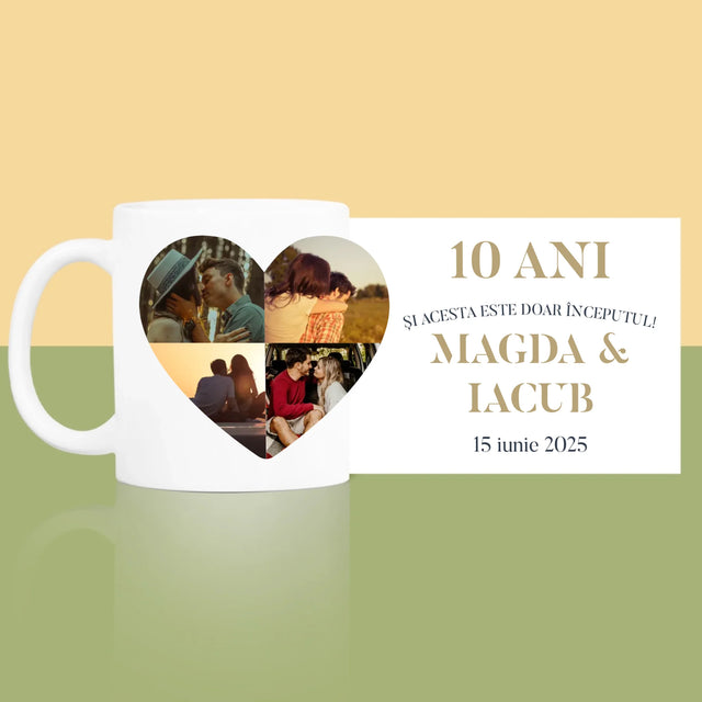 Formă Din Fotografii: Aniversare Inimă - Cană