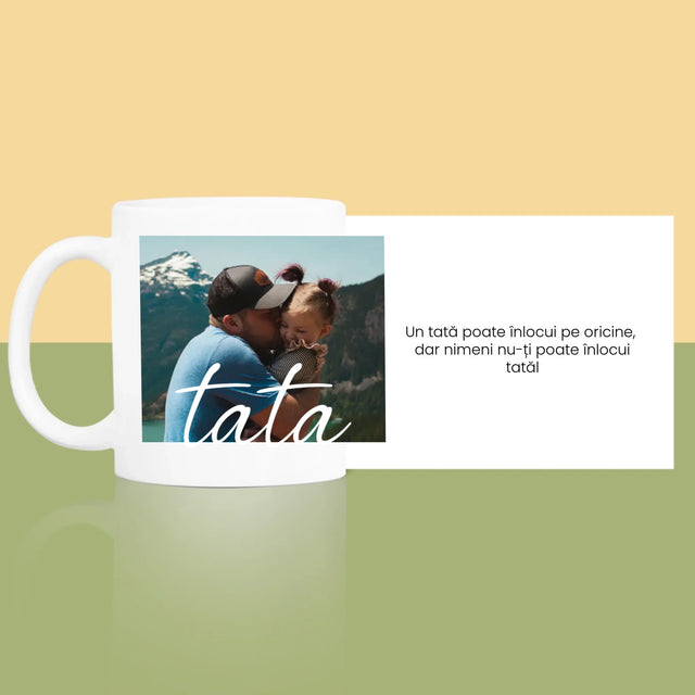 Fotografie și semnătură: Dedicație de neînlocuit pentru tată - Cana imprimată | RO
