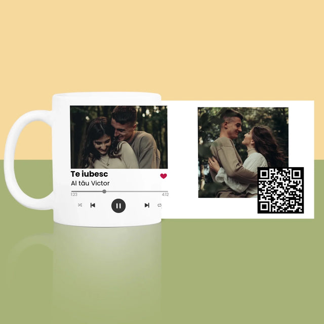 Fotografie Si Semnătură: Spotify Cu Cod Qr - Cană