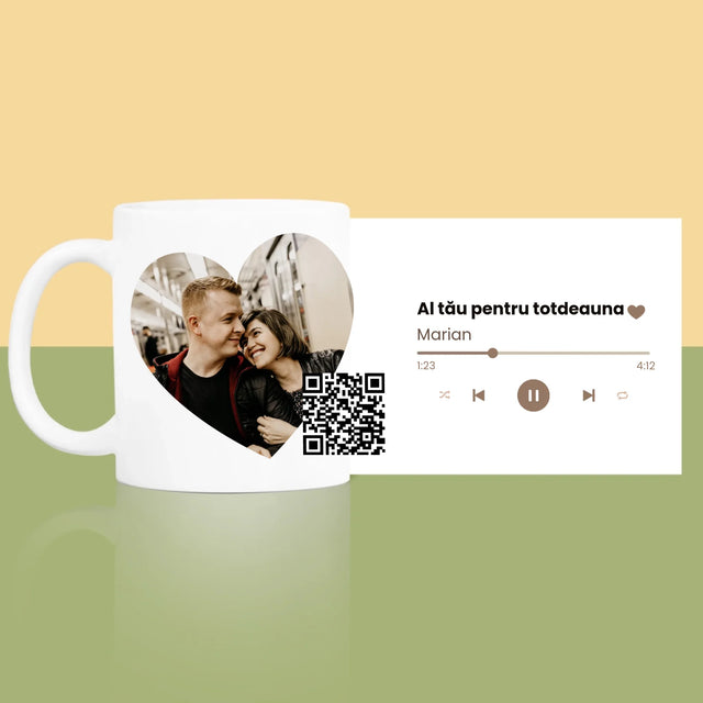 Fotografie Si Semnătură: Cântecul Nostru Inimă Cod Qr - Cană