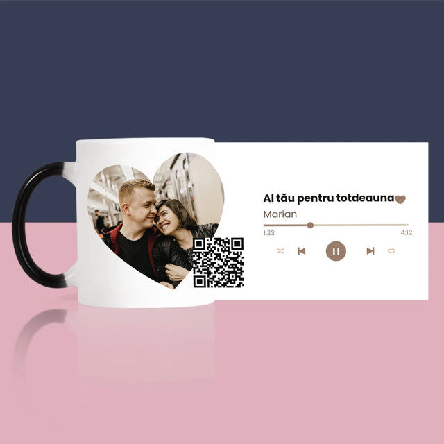Fotografie Si Semnătură: Cântecul Nostru Inimă Cod Qr - Cană
