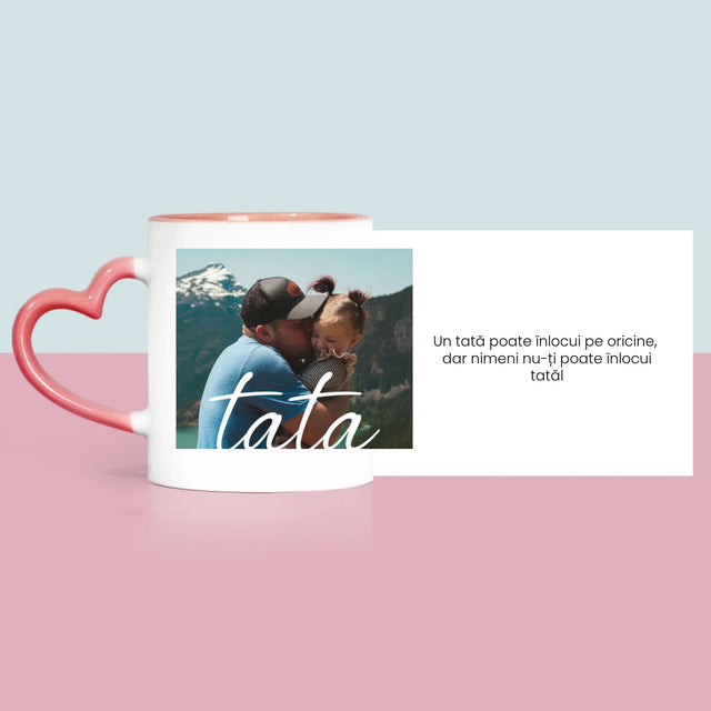 Fotografie și semnătură: Dedicație de neînlocuit pentru tată - Cana imprimată | RO