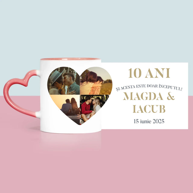 Formă Din Fotografii: Aniversare Inimă - Cană
