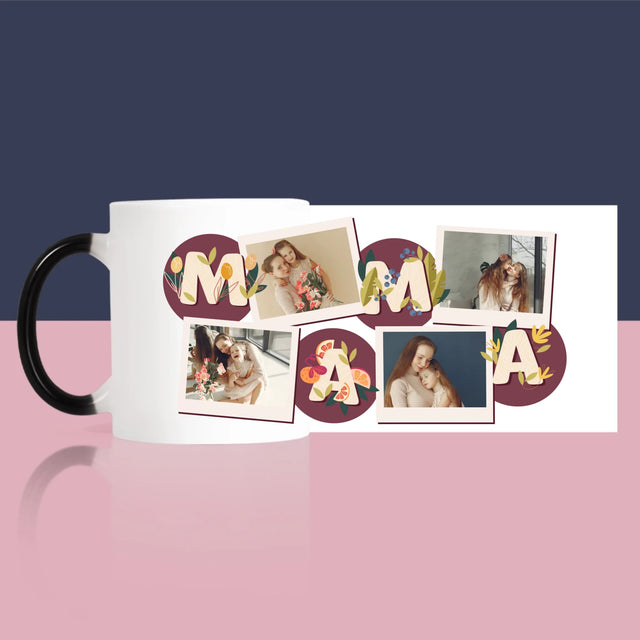 Colaj De Fotografii: Litere Mama - Cană