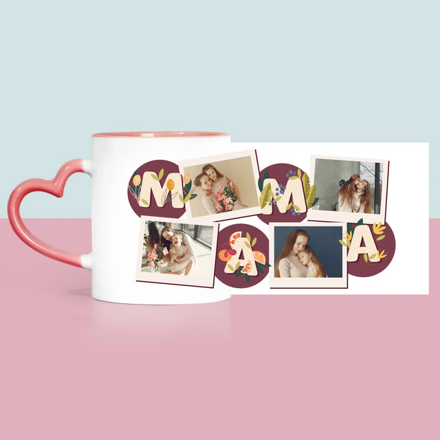 Colaj De Fotografii: Litere Mama - Cană