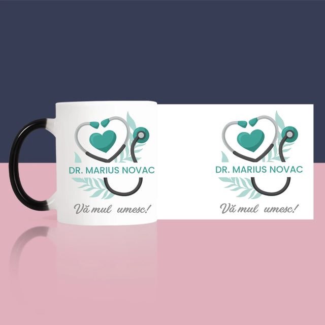 Monogramă: Doctore Vă Mulțumesc - Cană