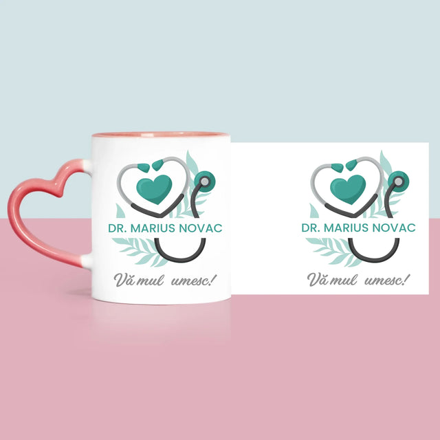 Monogramă: Doctore Vă Mulțumesc - Cană