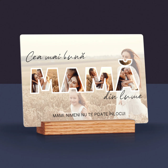 Cuvânt Din Fotografii: Cea Mai Bună Mamă Din Lume Fotografii - Imprimare Pe Sticlă Acrilică (Horizontală)