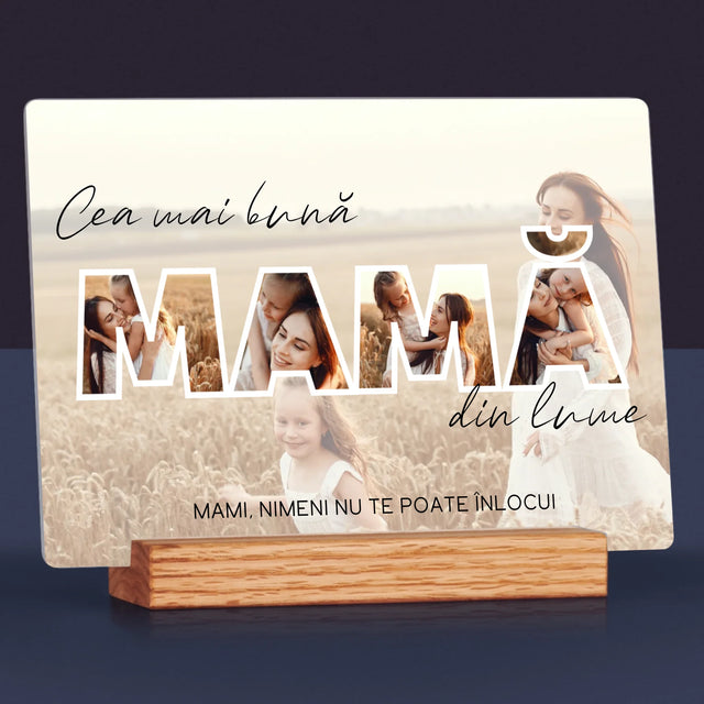 Cuvânt Din Fotografii: Cea Mai Bună Mamă Din Lume Fotografii - Imprimare Pe Sticlă Acrilică (Horizontală)