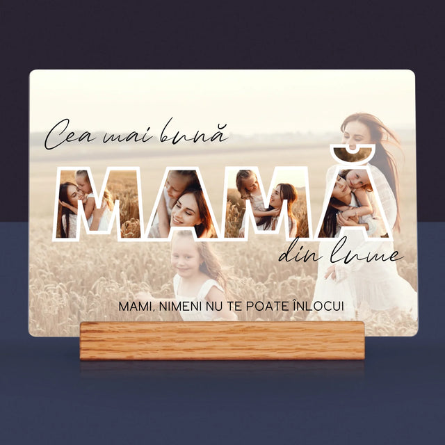 Cuvânt Din Fotografii: Cea Mai Bună Mamă Din Lume Fotografii - Imprimare Pe Sticlă Acrilică (Horizontală)