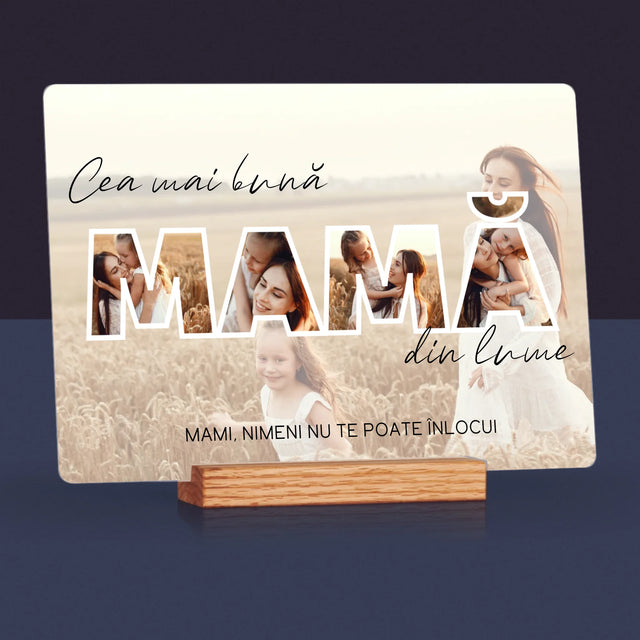 Cuvânt Din Fotografii: Cea Mai Bună Mamă Din Lume Fotografii - Imprimare Pe Sticlă Acrilică (Horizontală)