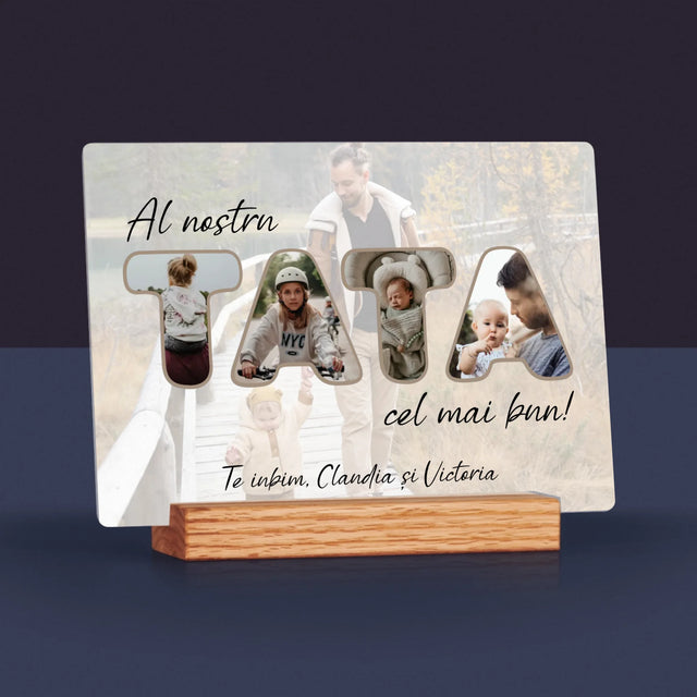 Cuvânt Din Fotografii: Tatăl Nostru Este Cel Mai Bun - Imprimare Pe Sticlă Acrilică (Horizontală)