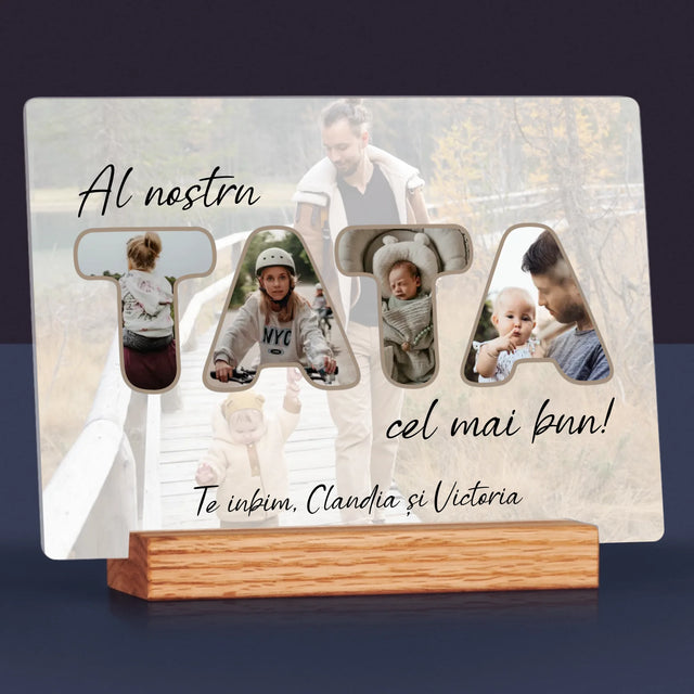 Cuvânt Din Fotografii: Tatăl Nostru Este Cel Mai Bun - Imprimare Pe Sticlă Acrilică (Horizontală)