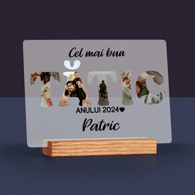 Cuvânt Din Fotografii: Cel Mai Bun Tată Al Anului - Imprimare Pe Sticlă Acrilică (Horizontală)