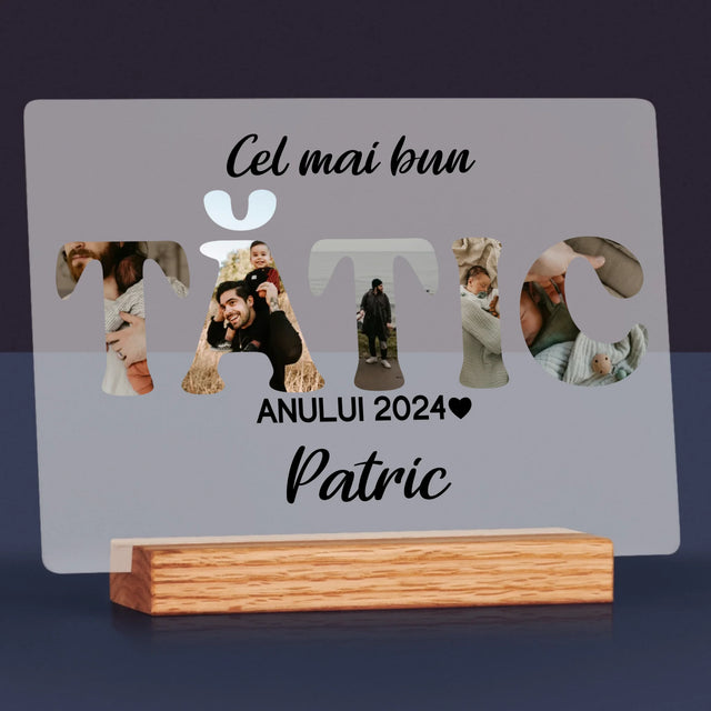 Cuvânt Din Fotografii: Cel Mai Bun Tată Al Anului - Imprimare Pe Sticlă Acrilică (Horizontală)