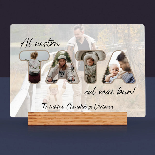 Cuvânt Din Fotografii: Tatăl Nostru Este Cel Mai Bun - Imprimare Pe Sticlă Acrilică (Horizontală)