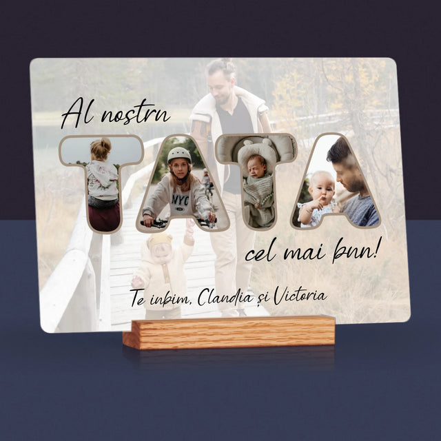 Cuvânt Din Fotografii: Tatăl Nostru Este Cel Mai Bun - Imprimare Pe Sticlă Acrilică (Horizontală)