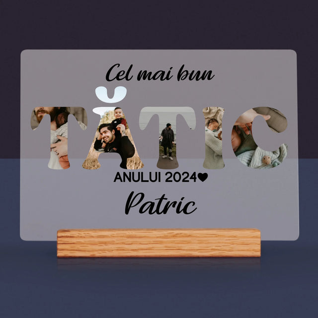 Cuvânt Din Fotografii: Cel Mai Bun Tată Al Anului - Imprimare Pe Sticlă Acrilică (Horizontală)