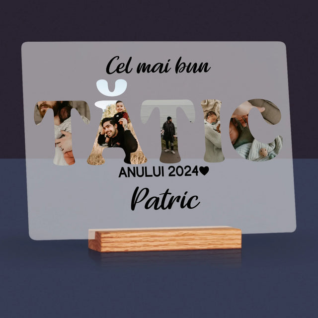 Cuvânt Din Fotografii: Cel Mai Bun Tată Al Anului - Imprimare Pe Sticlă Acrilică (Horizontală)