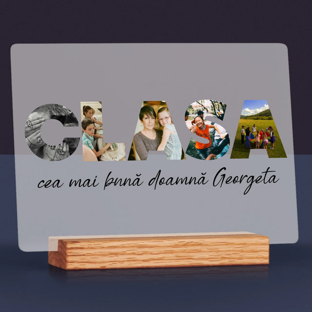 Cuvânt Din Fotografii: Clasa - Imprimare Pe Sticlă Acrilică (Horizontală)