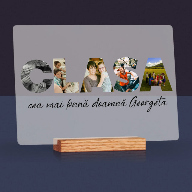 Cuvânt Din Fotografii: Clasa - Imprimare Pe Sticlă Acrilică (Horizontală)