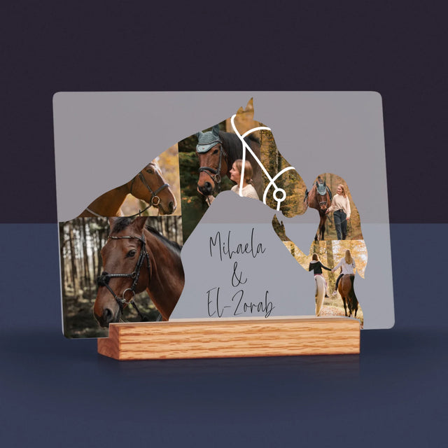 Formă Din Fotografii: Fata Și Calul - Imprimare Pe Sticlă Acrilică (Horizontală)