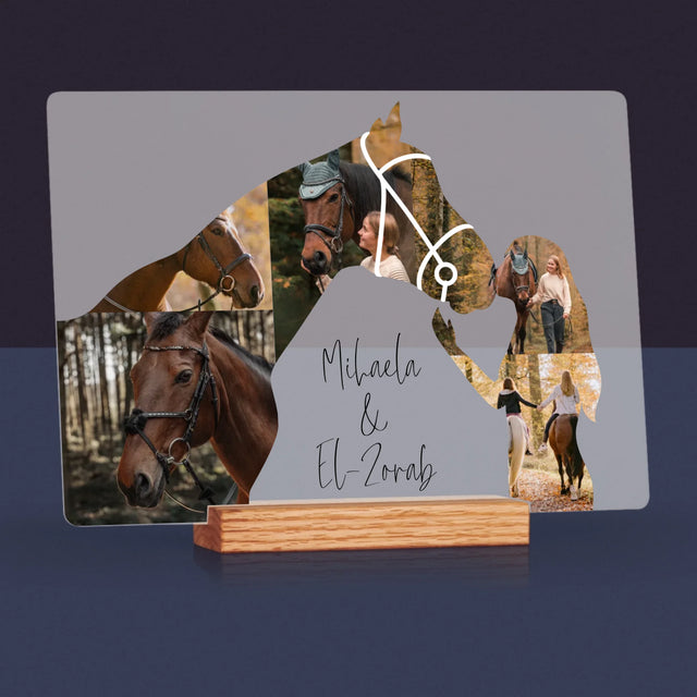 Formă Din Fotografii: Fata Și Calul - Imprimare Pe Sticlă Acrilică (Horizontală)