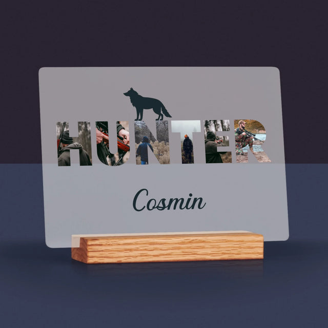 Cuvânt Din Fotografii: Hunter - Imprimare Pe Sticlă Acrilică (Horizontală)