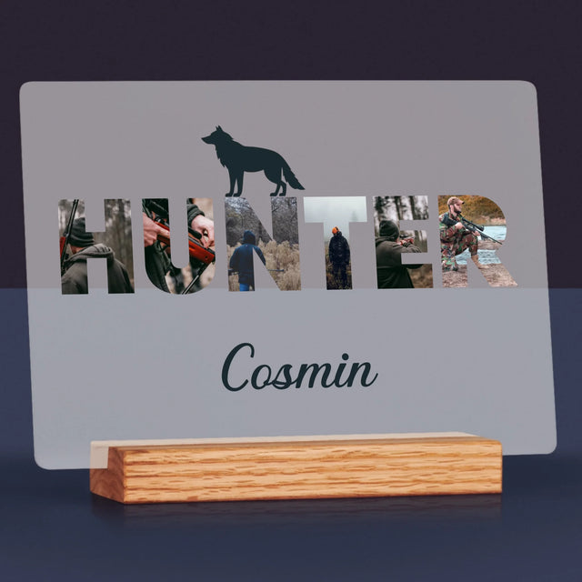 Cuvânt Din Fotografii: Hunter - Imprimare Pe Sticlă Acrilică (Horizontală)