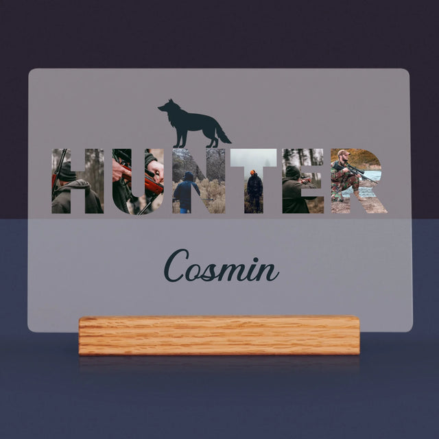 Cuvânt Din Fotografii: Hunter - Imprimare Pe Sticlă Acrilică (Horizontală)