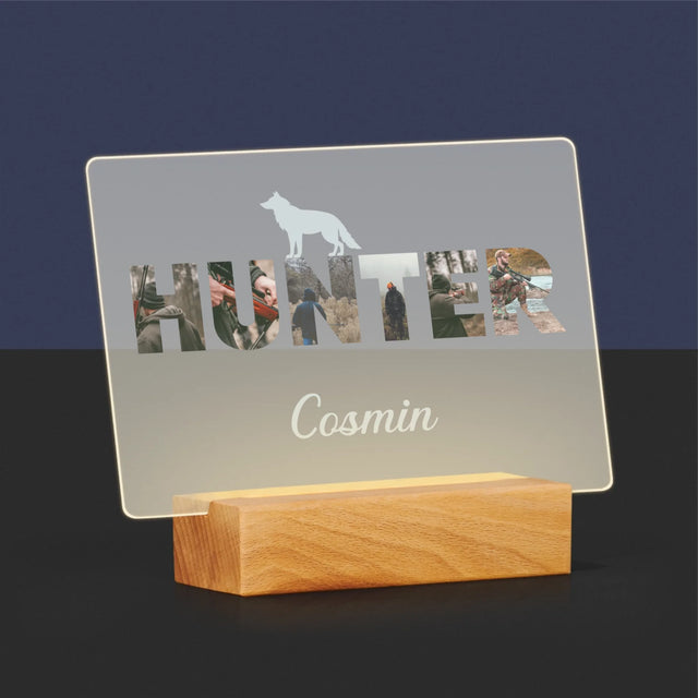 Cuvânt Din Fotografii: Hunter - Imprimare Pe Sticlă Acrilică (Horizontală)