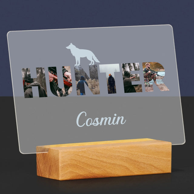 Cuvânt Din Fotografii: Hunter - Imprimare Pe Sticlă Acrilică (Horizontală)