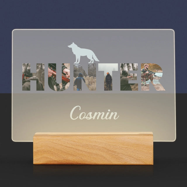 Cuvânt Din Fotografii: Hunter - Imprimare Pe Sticlă Acrilică (Horizontală)