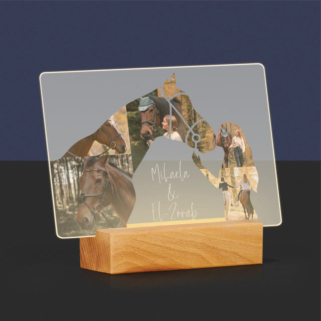 Formă Din Fotografii: Fata Și Calul - Imprimare Pe Sticlă Acrilică (Horizontală)